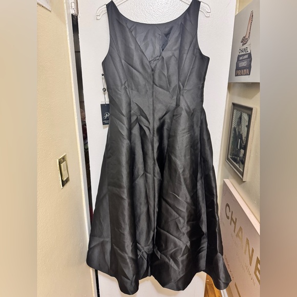 (NWT) Adrianna Papell Black Sleeveless Tea-Length Fit & Flare Dress – Size 12 - Picture 4 of 9